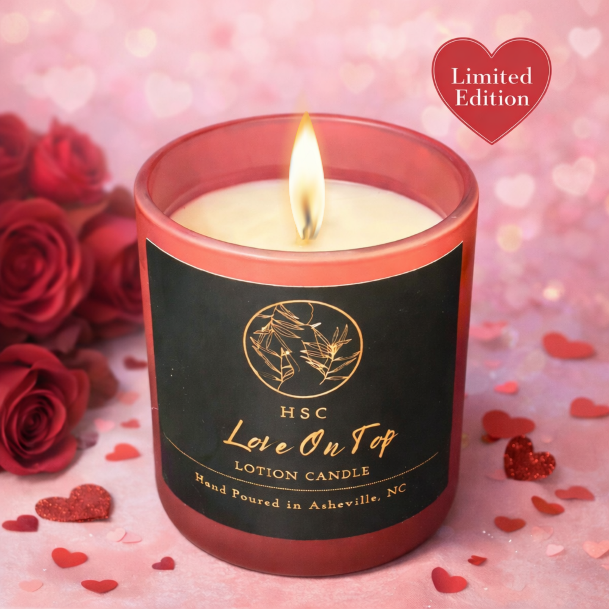 Love On Top Lotion Candle – Moisturizing Candle with Sweet Vanilla & Florals