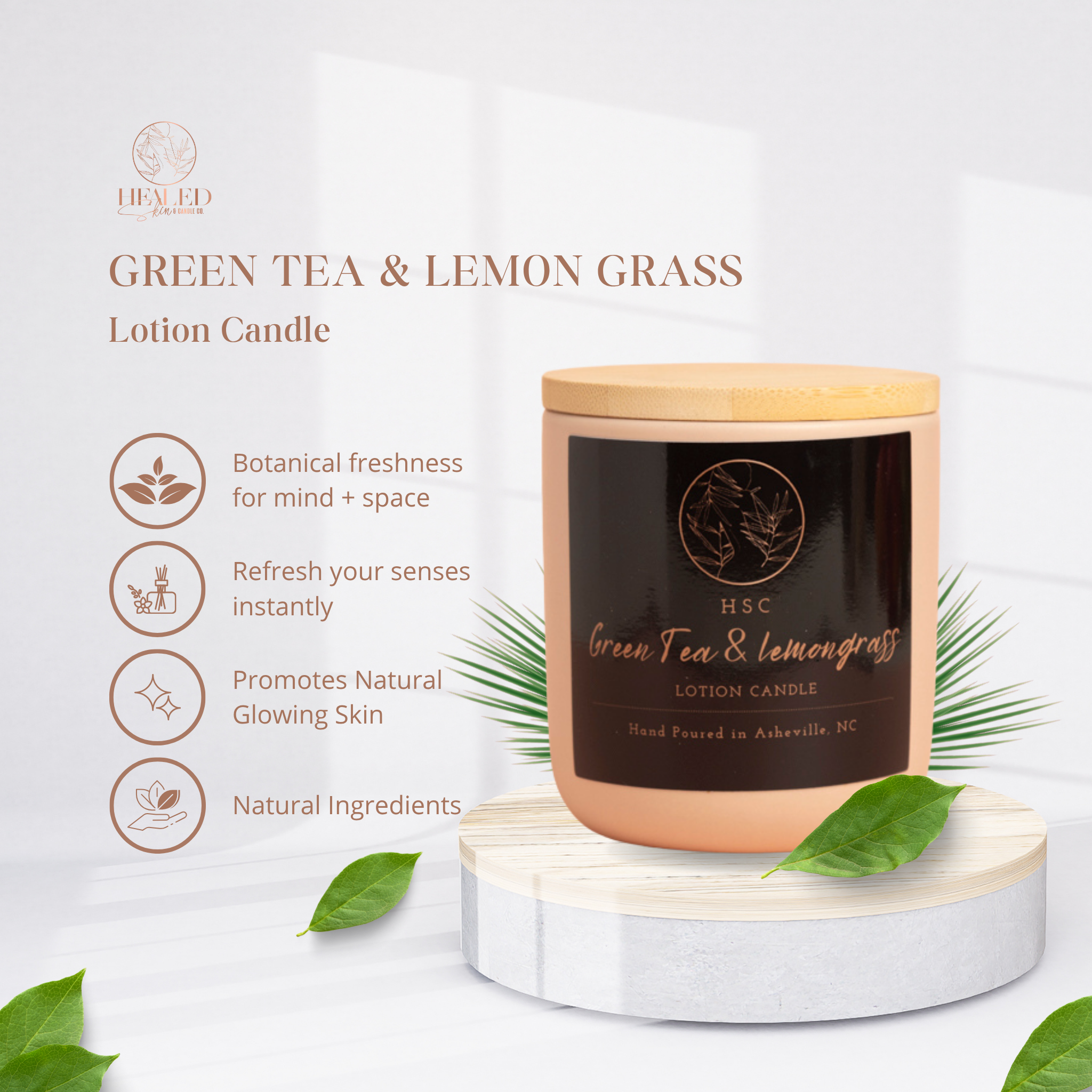 Green Tea & Lemongrass Lotion Candle – Spa Glow Edition