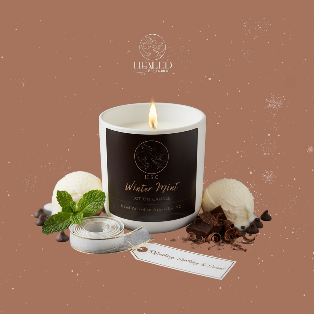 Winter Mint Lotion Candle – Cool Peppermint, Sweet Vanilla and Soft Chocolate Blend